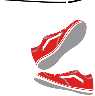 Red Vans sneakers